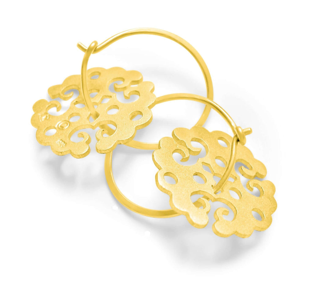 Gold Lace Dangle Earrings - Ceeb Wassermann Jewellery