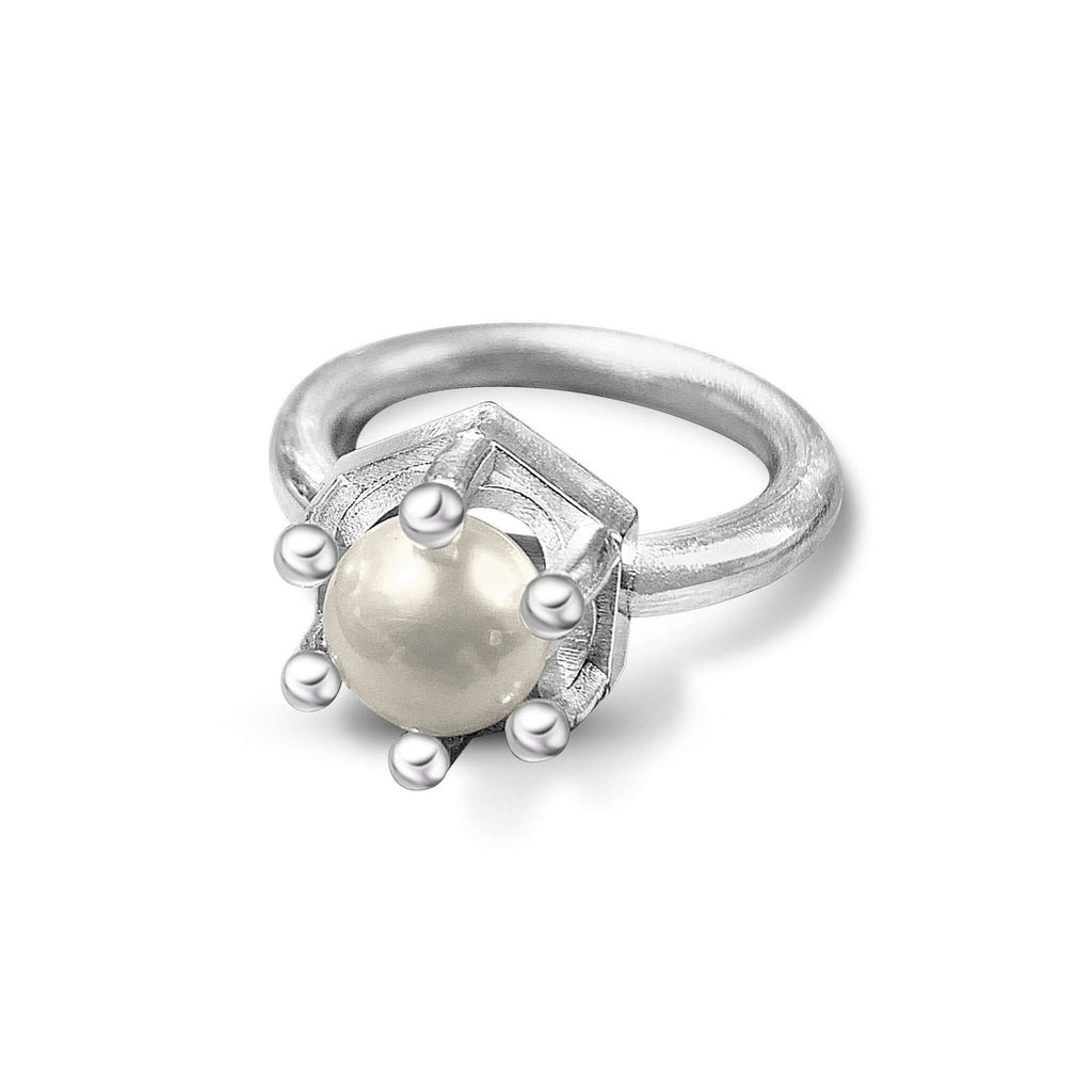 Crown Ring with Pearl - Ceeb Wassermann Jewellery