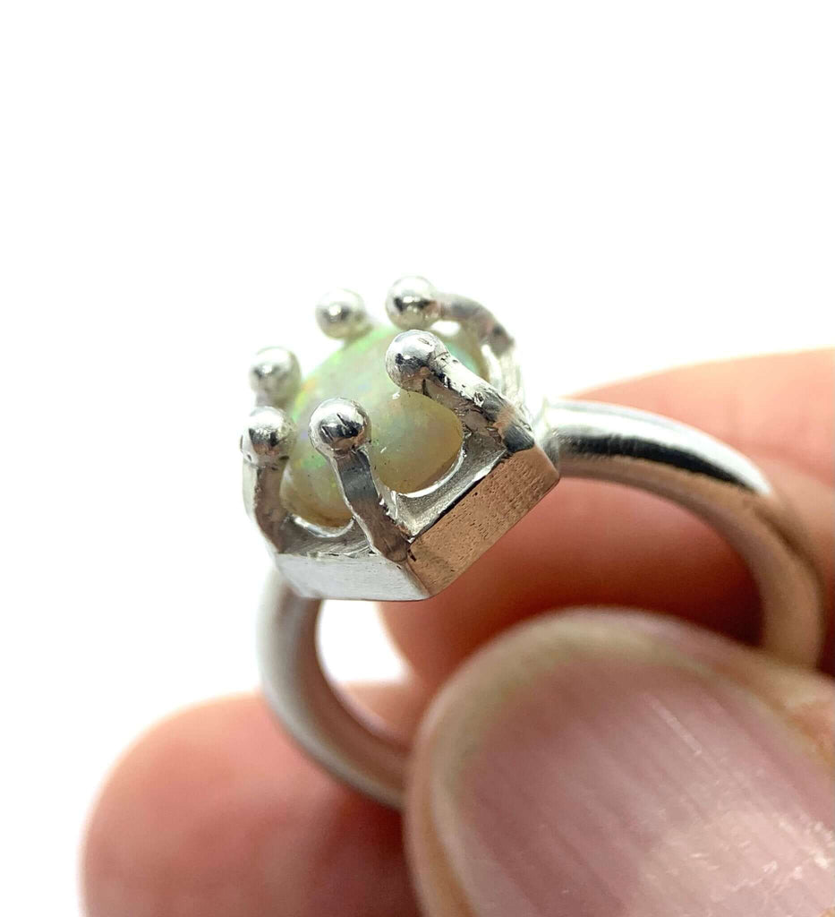 Crown Ring with Australian Opal - Ceeb Wassermann Jewellery