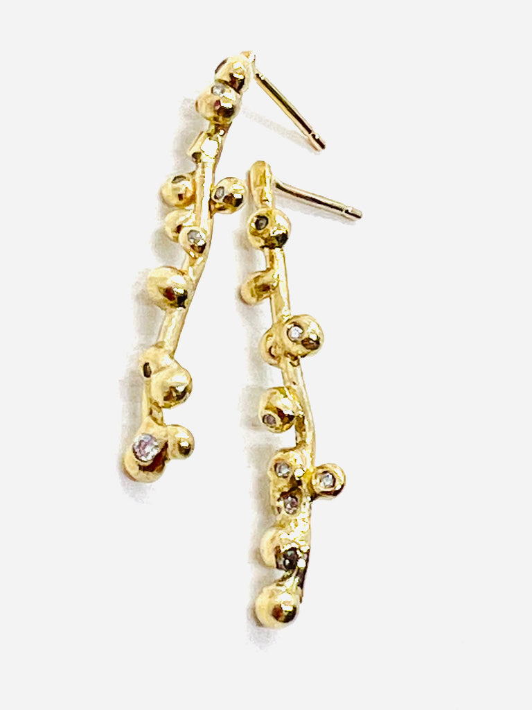 Golden Relic Bubble Studs - Ceeb Wassermann Jewellery